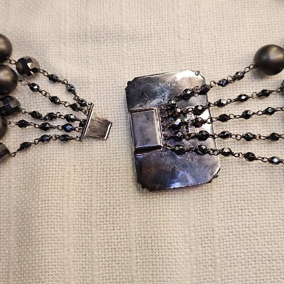 Giorgio Armani Black Multi-Strand Necklace